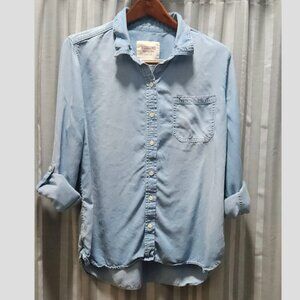 Relaxed Blue wash Button up Ladies Top